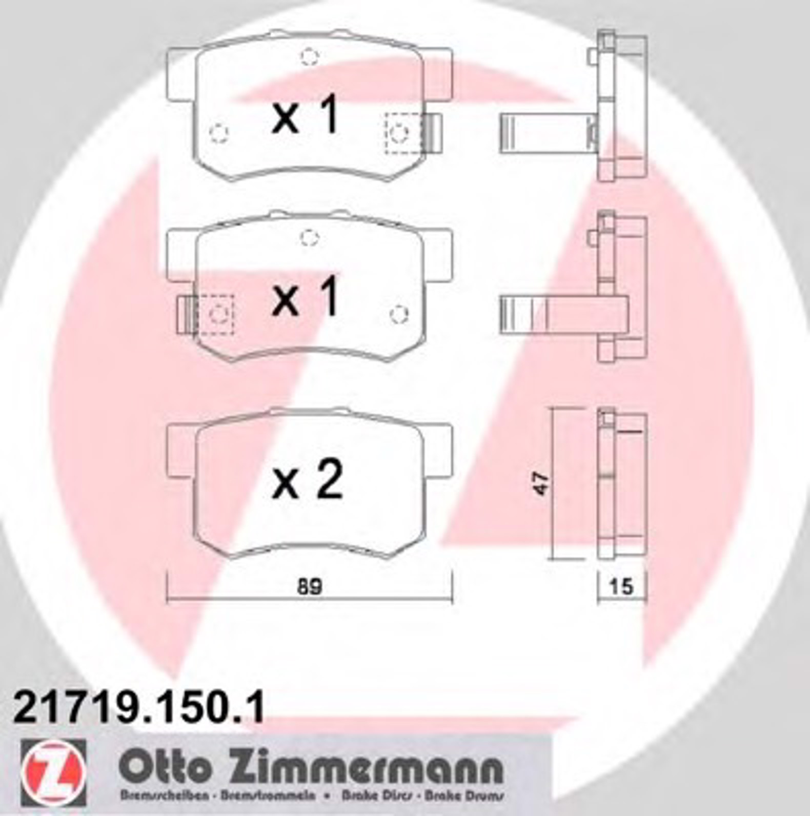 Тормозные колодки ZIMMERMANN 21719.150.1