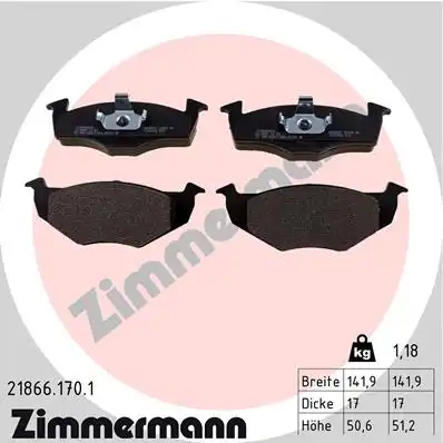 21866.170.1 ZIMMERMANN Тормозные колодки