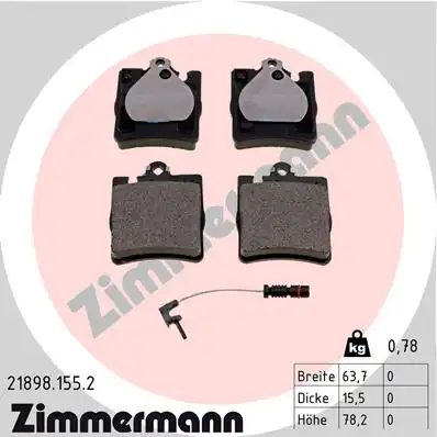 21898.155.2 ZIMMERMANN Тормозные колодки