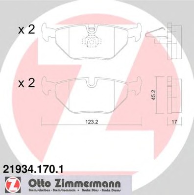 21934.170.1 ZIMMERMANN Колодки тормозные дисковые