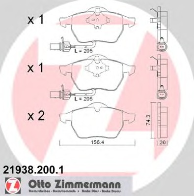 21938.200.1 ZIMMERMANN Колодки тормозные дисковые