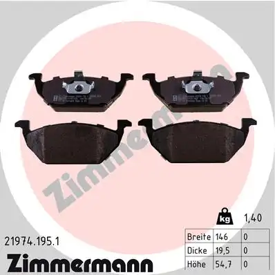 Тормозные колодки ZIMMERMANN 21974.195.1