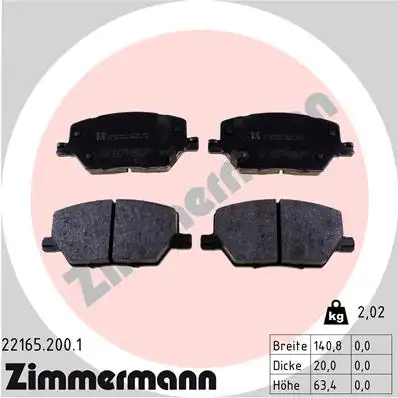 Тормозные колодки ZIMMERMANN 22165.200.1