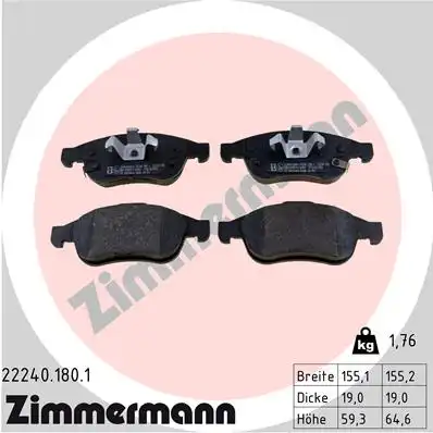 Тормозные колодки ZIMMERMANN 22240.180.1