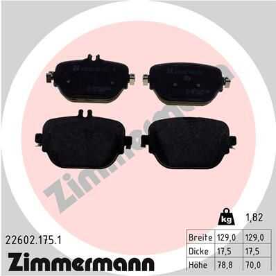 Колодка тормозная дисковая mercedes benz ZIMMERMANN 22602.175.1