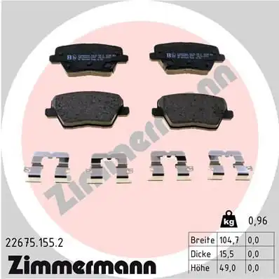 Тормозные колодки дисковые ZIMMERMANN 22675.155.2