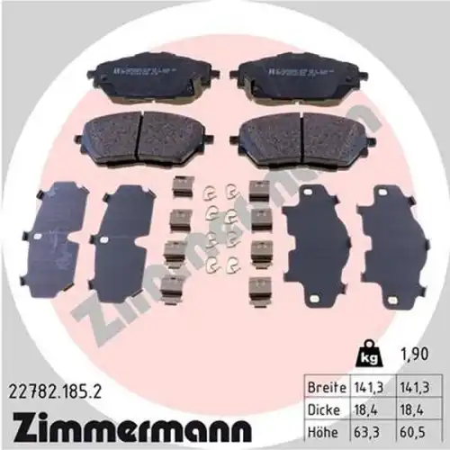 Тормозные колодки дисковые ZIMMERMANN 22782.185.2