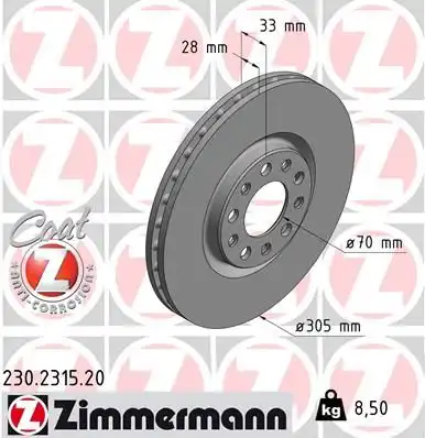 тормозные диски ZIMMERMANN 230.2315.20