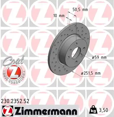 тормозные диски ZIMMERMANN 230.2352.52