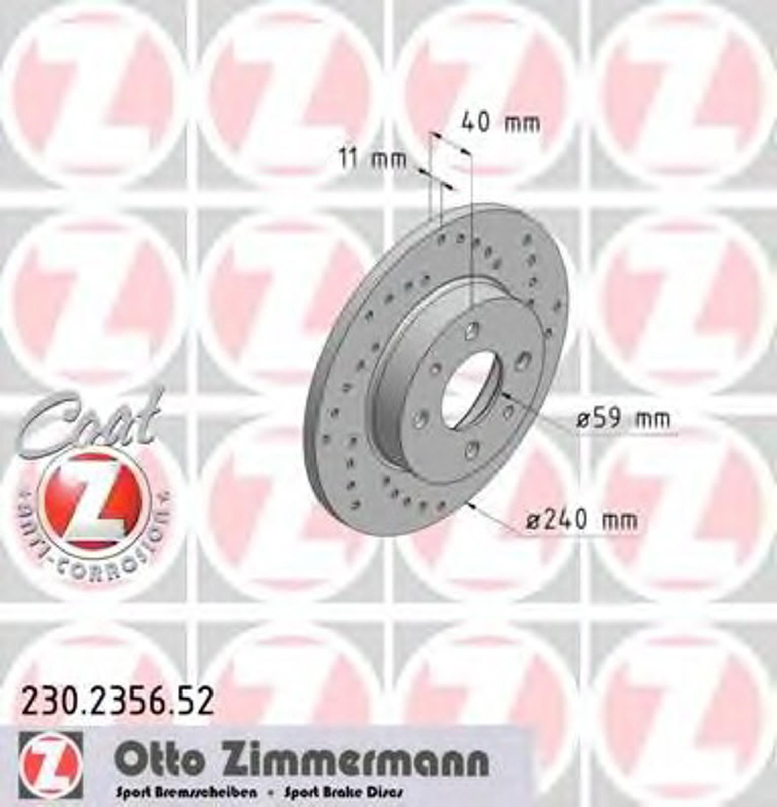 Диск тормозной ZIMMERMANN 230.2356.52