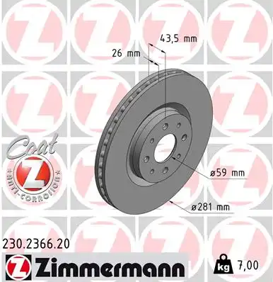 тормозные диски ZIMMERMANN 230.2366.20