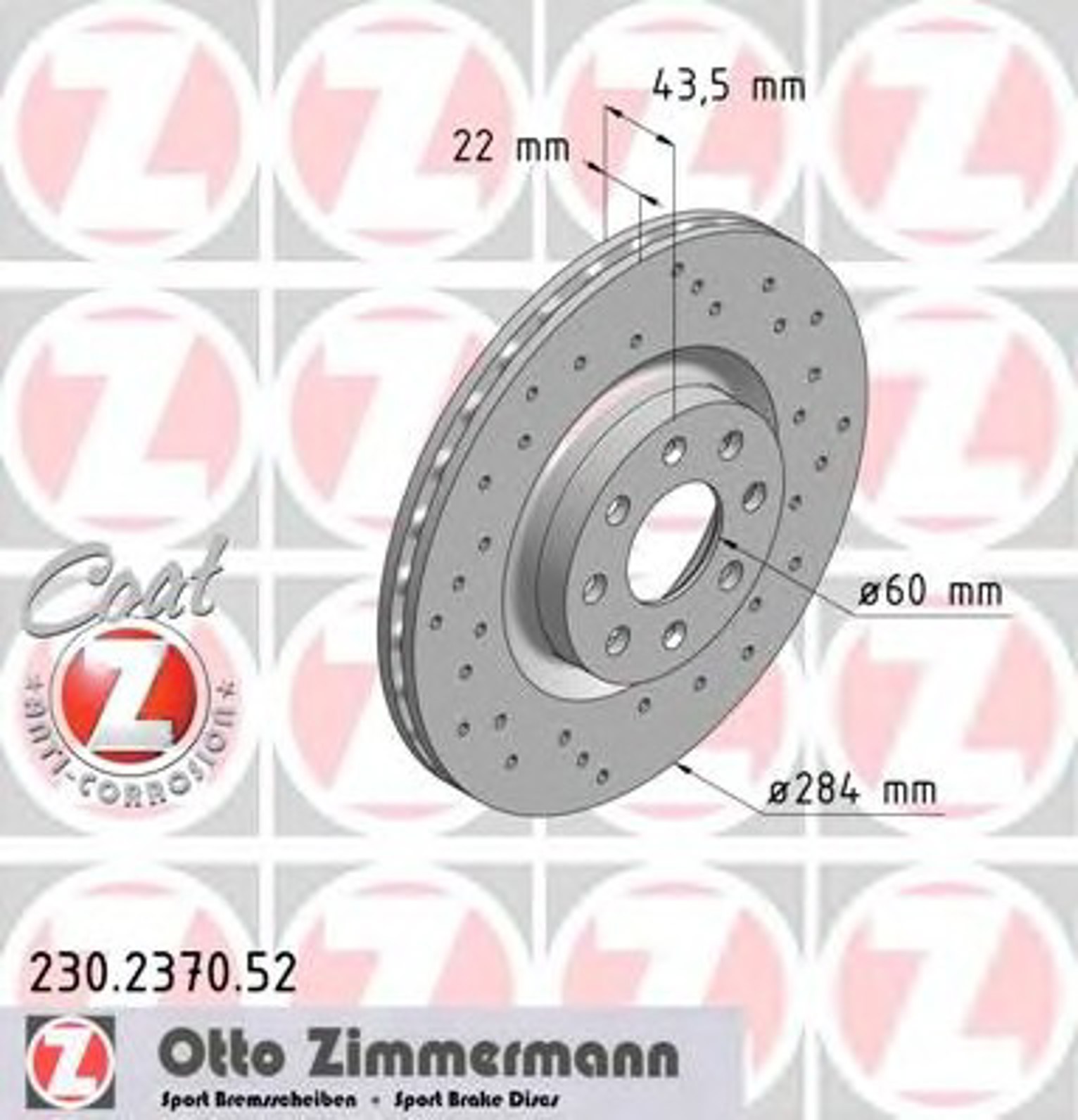 Диск тормозной ZIMMERMANN 230.2370.52