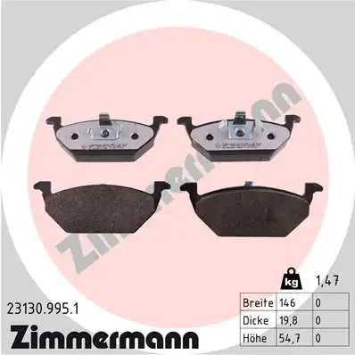 23130.995.1 ZIMMERMANN Тормозные колодки дисковые