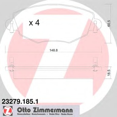 23279.185.1 ZIMMERMANN Колодки тормозные дисковые