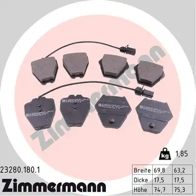 Тормозные колодки ZIMMERMANN 23280.180.1