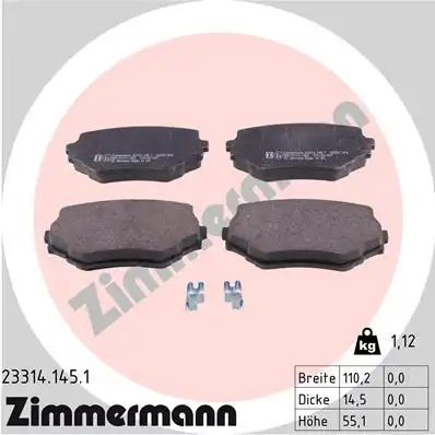 Тормозные колодки ZIMMERMANN 23314.145.1