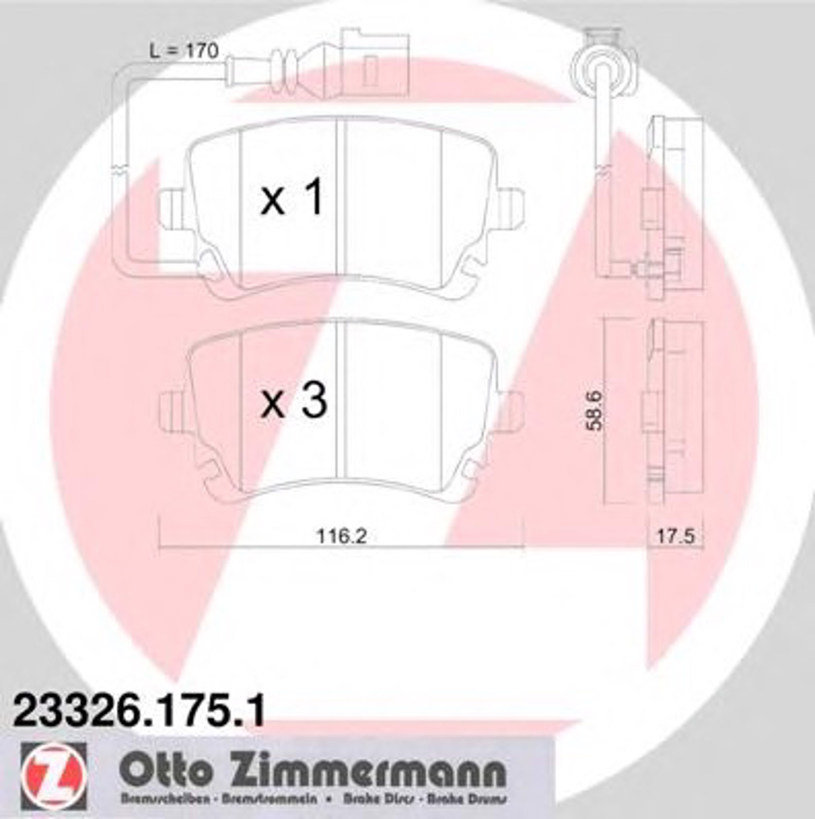 23326.175.1 ZIMMERMANN Тормозные колодки