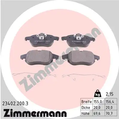 23402.200.3 ZIMMERMANN Тормозные колодки