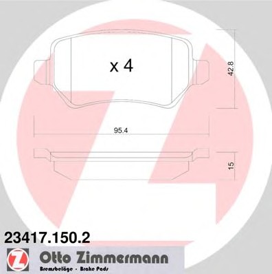 23417.150.2 ZIMMERMANN Тормозные колодки