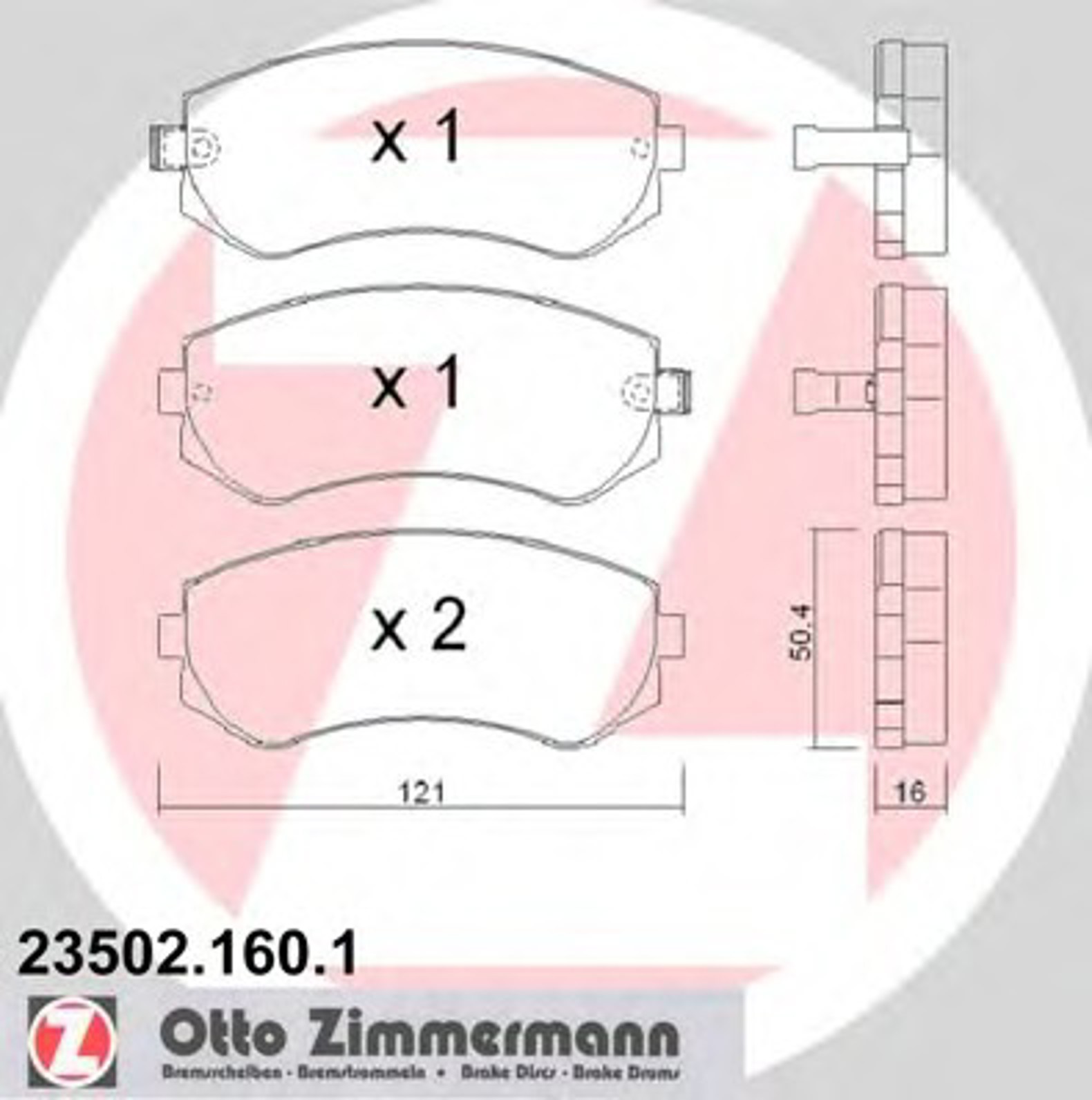 23502.160.1 ZIMMERMANN КОЛОДКИ ТОРМ SBB NISSAN ALMERA 1.4I-2.0D 96>