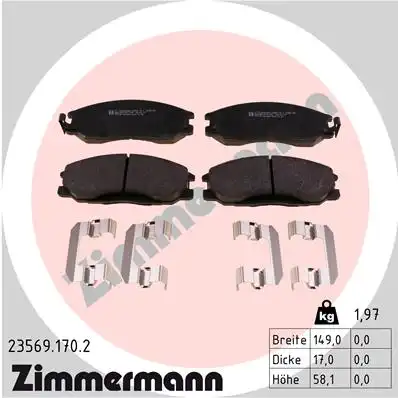 Тормозные колодки ZIMMERMANN 23569.170.2