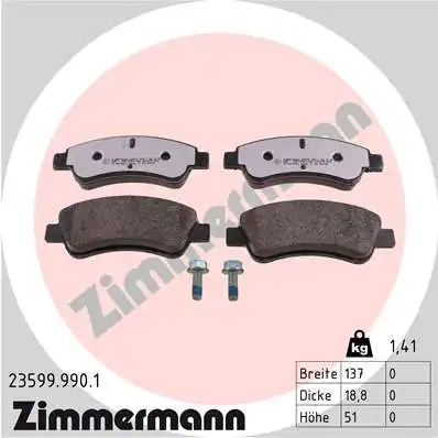 23599.990.1 ZIMMERMANN Тормозные колодки дисковые