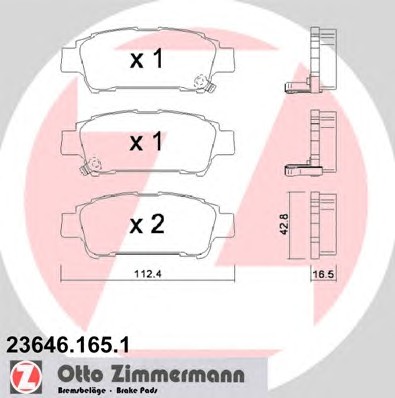 23646.165.1 ZIMMERMANN Колодки тормозные дисковые