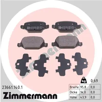 Тормозные колодки ZIMMERMANN 23661.140.1