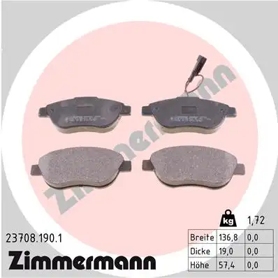 Тормозные колодки ZIMMERMANN 23708.190.1