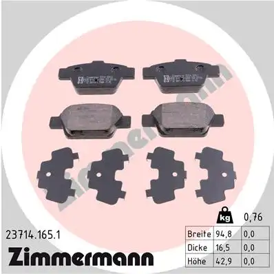 23714.165.1 ZIMMERMANN Тормозные колодки