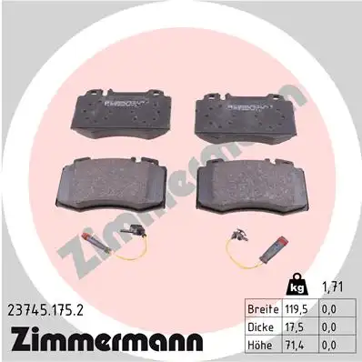 23745.175.2 ZIMMERMANN Тормозные колодки