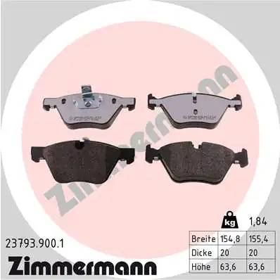 Тормозные колодки дисковые ZIMMERMANN 23793.900.1