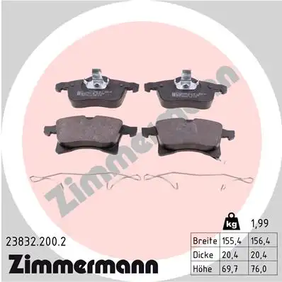 23832.200.2 ZIMMERMANN Тормозные колодки