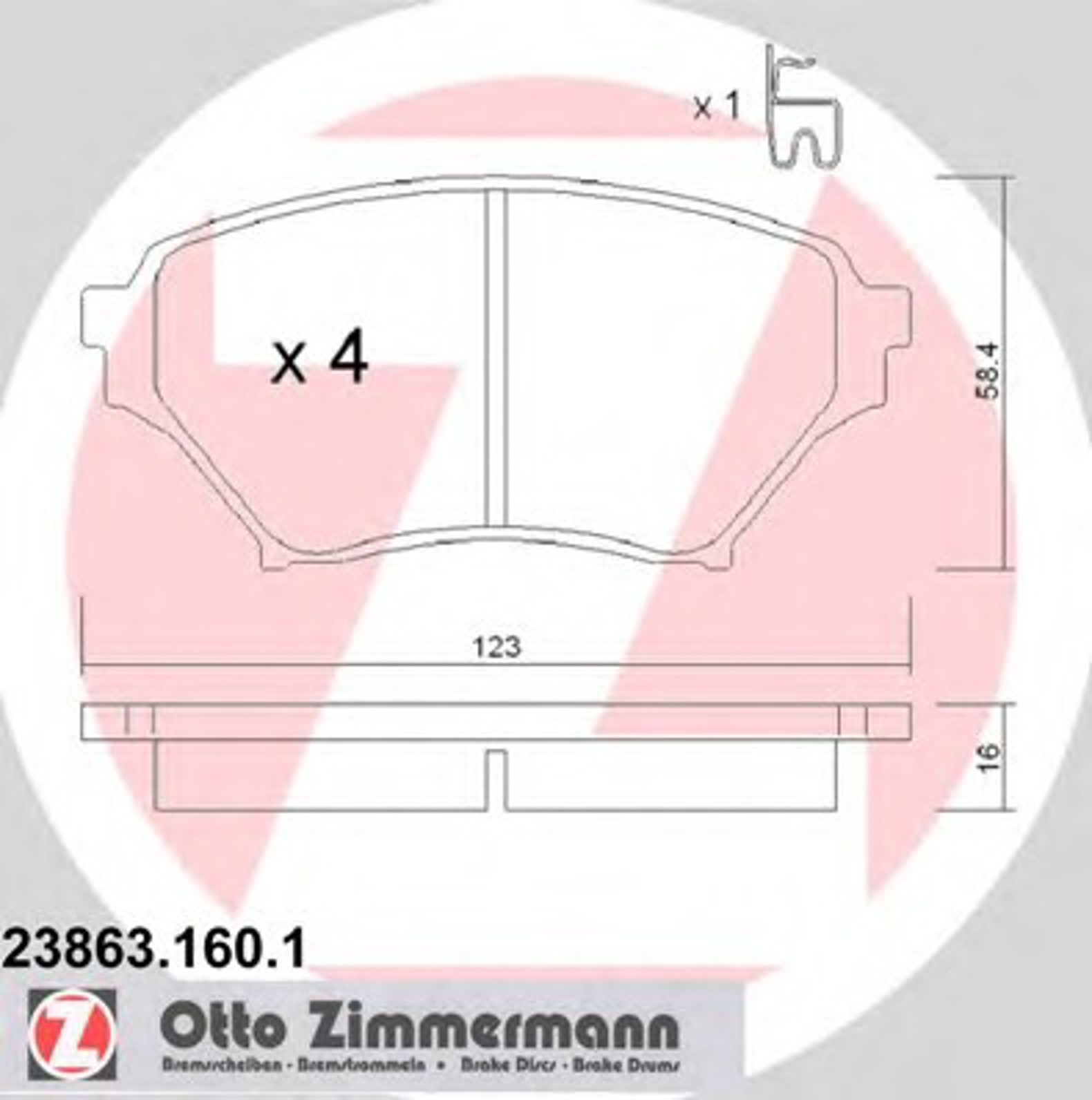 Колодки торм maz mx-5 ii 1.6/1.9 16v f 98/05- ZIMMERMANN 23863.160.1