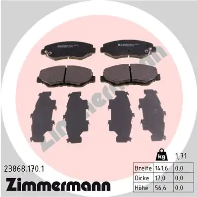 Тормозные колодки ZIMMERMANN 23868.170.1