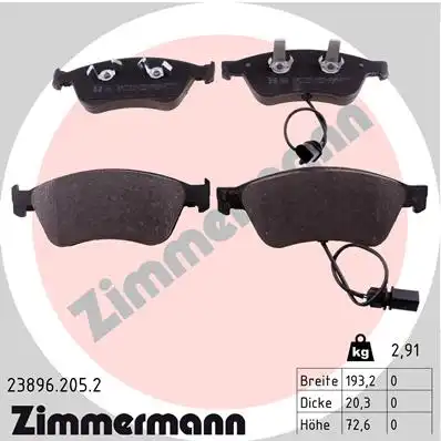 Тормозные колодки ZIMMERMANN 23896.205.2