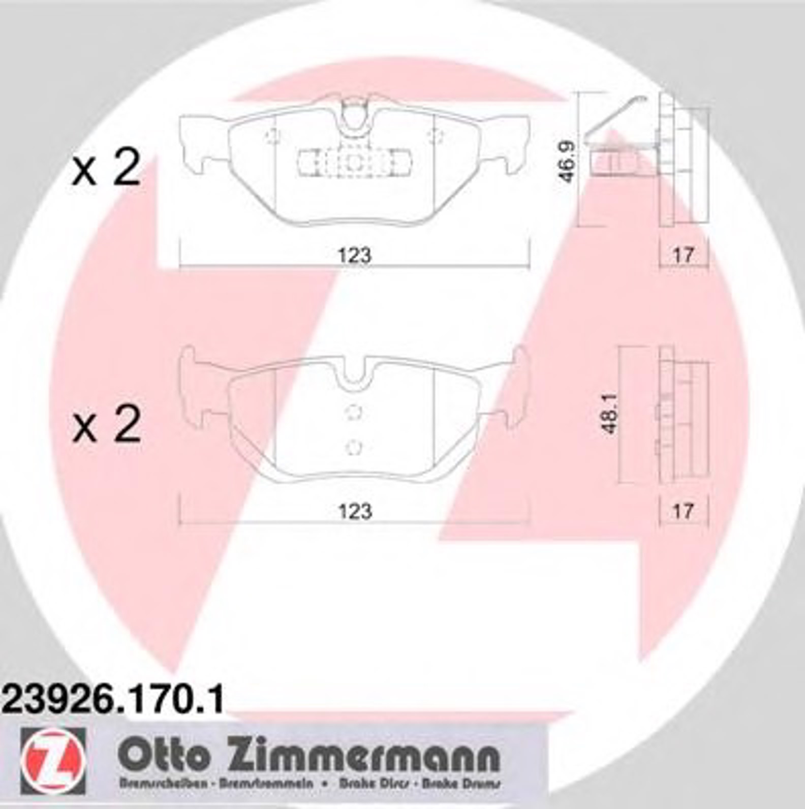 23926.170.1 ZIMMERMANN Тормозные колодки