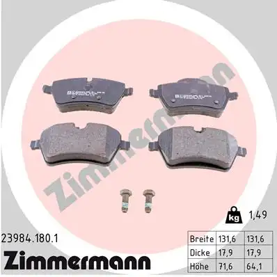 Тормозные колодки ZIMMERMANN 23984.180.1