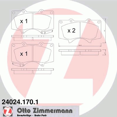 24024.170.1 ZIMMERMANN Колодки тормозные