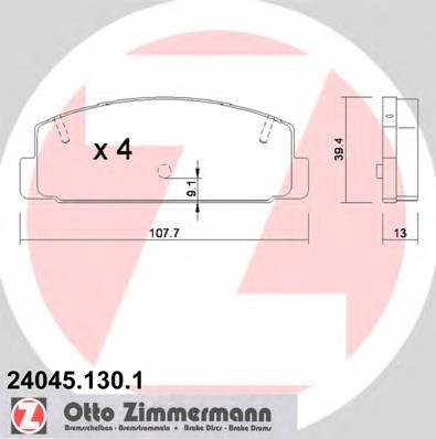 24045.130.1 ZIMMERMANN Колодки тормозные дисковые