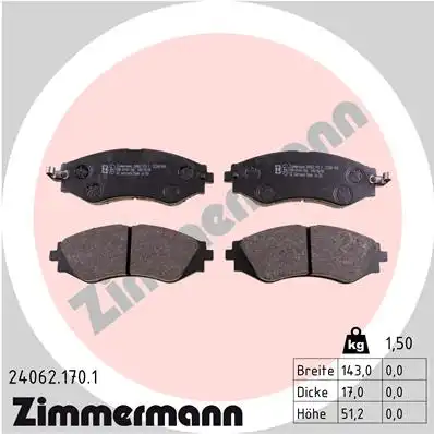 24062.170.1 ZIMMERMANN Тормозные колодки