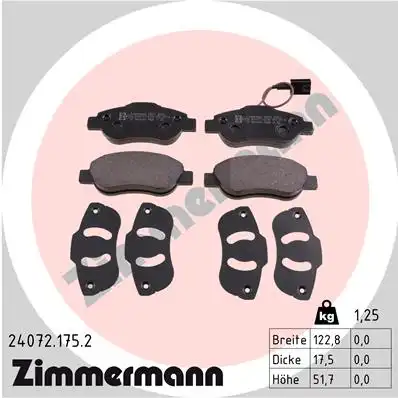 24072.175.2 ZIMMERMANN Тормозные колодки