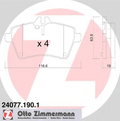 24077.190.1 ZIMMERMANN Колодки тормозные дисковые