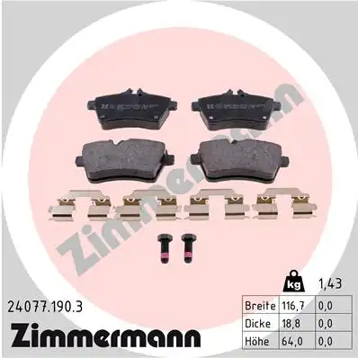 24077.190.3 ZIMMERMANN Тормозные колодки