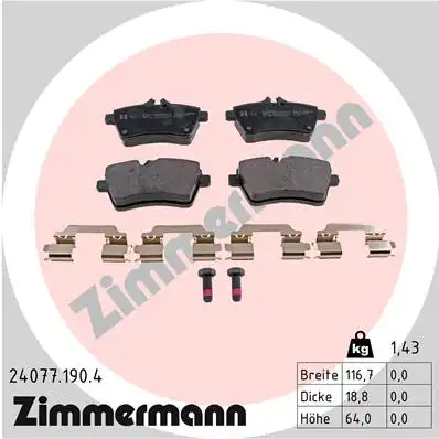 24077.190.4 ZIMMERMANN Тормозные колодки