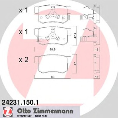 24231.150.1 ZIMMERMANN Колодки тормозные дисковые