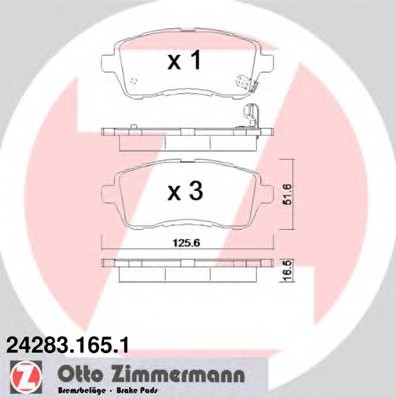 24283.165.1 ZIMMERMANN Колодки тормозные дисковые