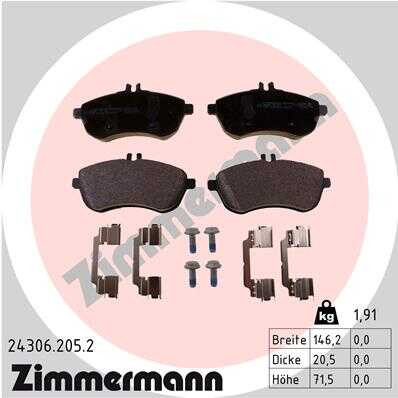 24306.205.2 ZIMMERMANN Тормозные колодки