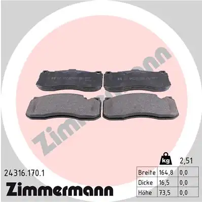 Тормозные колодки ZIMMERMANN 24316.170.1