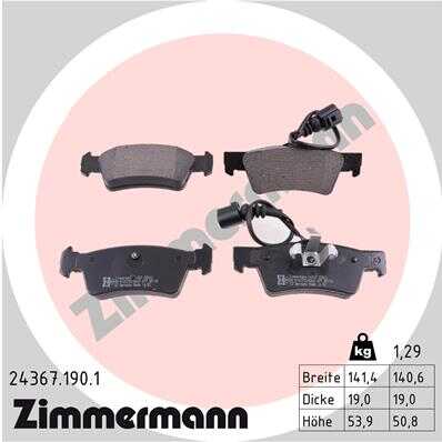 24367.190.1 ZIMMERMANN Тормозные колодки